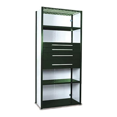 V-Grip Shelving W/ Drawers, 7X2X4, GN MPN:S4250VHS-GN