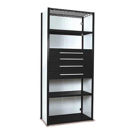 V-Grip Shelving W/ 4Drwrs/5Shlvs 7x2x4, Strtr, 2-4.5