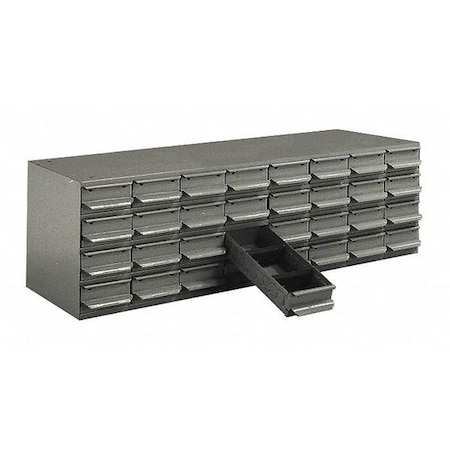 Compartment Organizer with 32 Drawers, 34-1/8 in W x 10-5/8 in H x MPN:33-GY