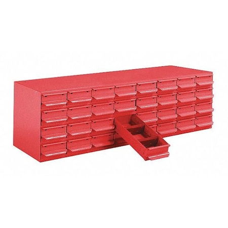 Compartment Organizer with 32 Drawers, 34-1/8 in W x 10-5/8 in H x MPN:33-RD
