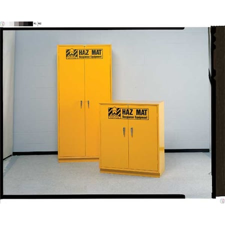 Shelving Storage Cabinet, 42 in H, 36 in W, Swing, Keyed, Yellow, 2 Shelves, 0 Drawers MPN:1705 W/SPECIAL LABL