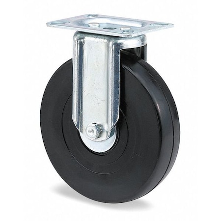 Rigid Plate Caster, Rubber, 6 in., 280 lb. MPN:1F2306004001197R
