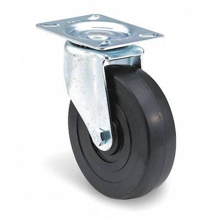 Swivel Plate Caster, Rubber, 4 in., 200 lb. MPN:1F2804004000197R