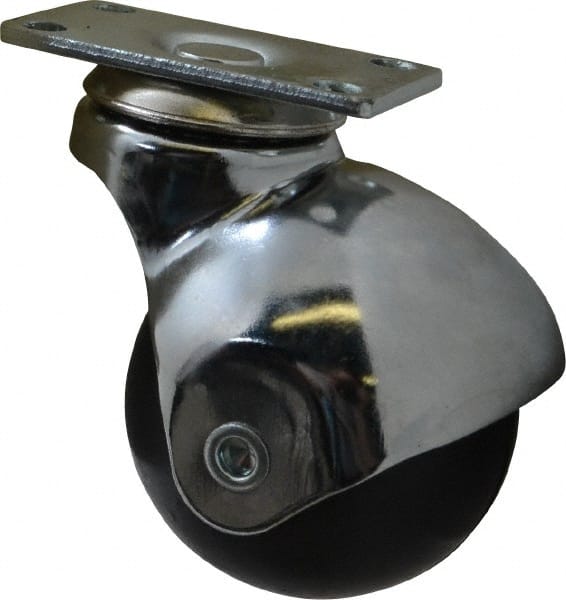 2 Inch Ball Diameter x 13/16 Inch Wide Wheel, Soft Rubber Top Plate Spherical Ball Caster MPN:9F7852004000292