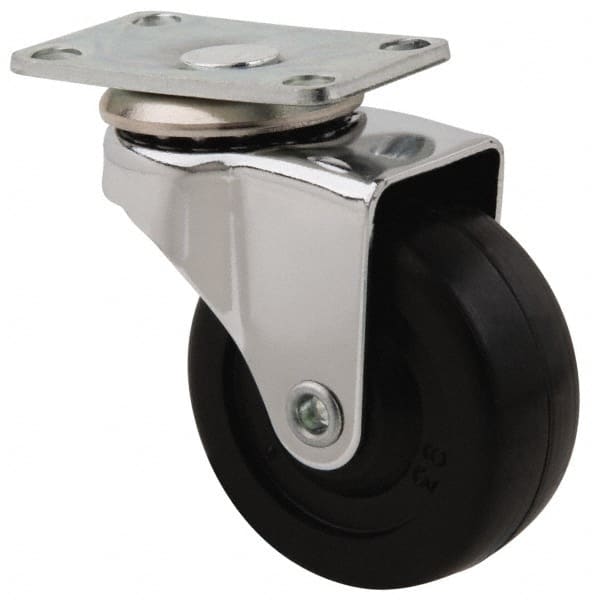 Swivel Top Plate Caster: Soft Rubber, 2
