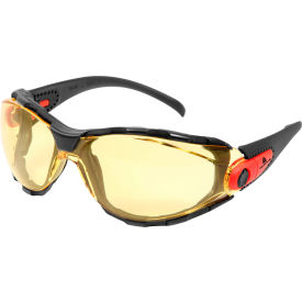 Delta Plus Go-Specs™ Full Frame Safety Glasses Amber AF/PC Lens Black/Orange WELGG40AAF