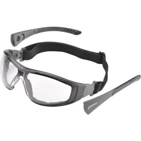 Delta Plus Go-Specs II™ Full Frame Safety Glasses Replaceable Clear AF/PC Lens Black/Gray WELGG45CAF