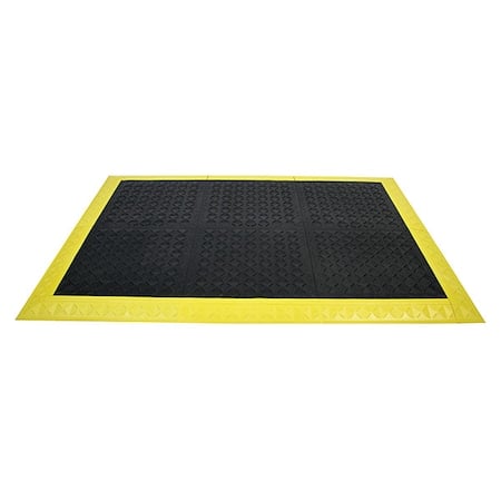 Interlocking Antifatigue Mat Kit, Vinyl, 3 ft W x 5 ft L, 1 in Thick MPN:A1BZ2