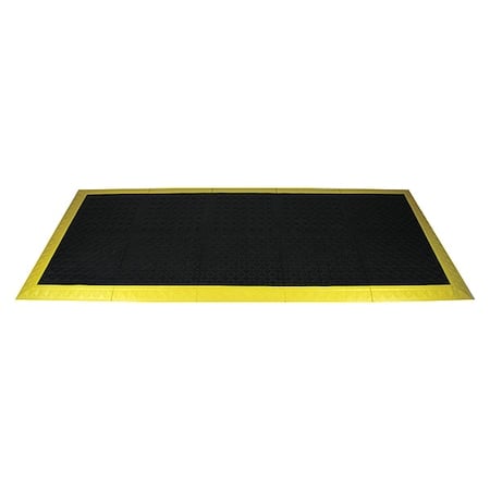 Interlocking Antifatigue Mat Kit, Vinyl, 3 ft W x 8 ft L, 1 in Thick MPN:A1BZ3