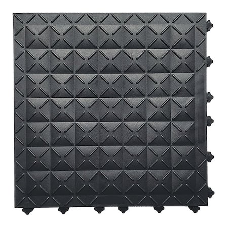 Interlocking Antifatigue Mat Tile, 1 in Thickness, 18 in L, 10 PK MPN:AM1-B
