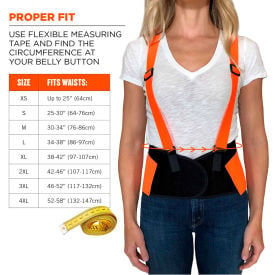 Ergodyne® ProFlex® 100 Economy Hi-Vis Back Support Orange Small 11882
