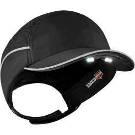 Ergodyne Skullerz® 8965 Lightweight Bump Cap LED Lighting Short Brim Black 23368