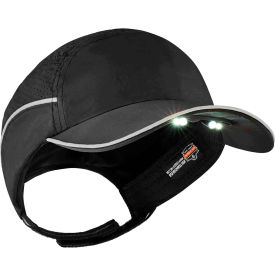 Ergodyne Skullerz® 8965 Lightweight Bump Cap LED Lighting Long Brim Black 23369