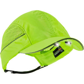 Ergodyne® Skullerz® 8960 Bump Cap W/LED Lighting Technology Lime Long Brim One Size 23379