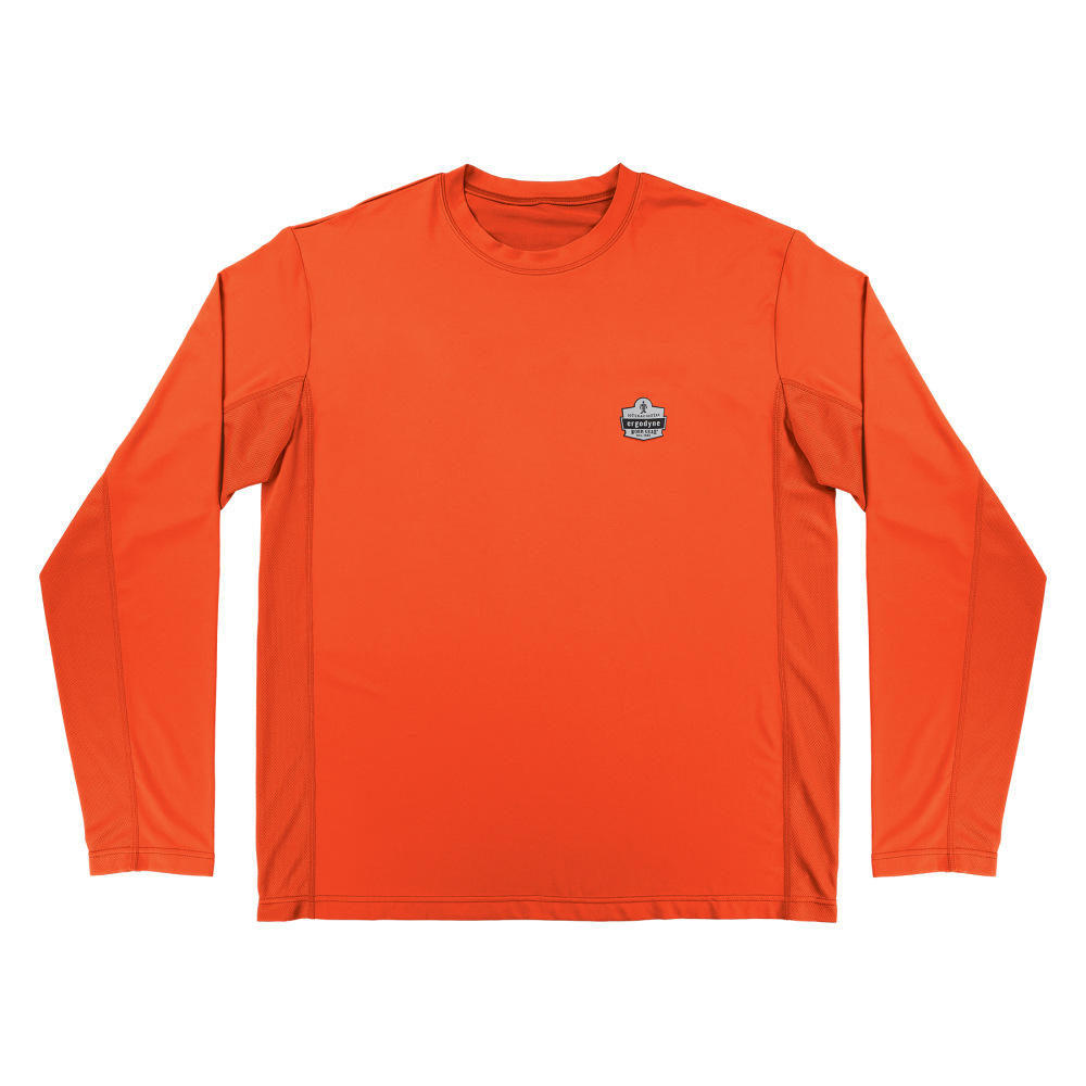 Ergodyne Chill-Its 6689 Cooling Long Sleeve Sun Shirt With UV Protection, XL, Orange MPN:12180