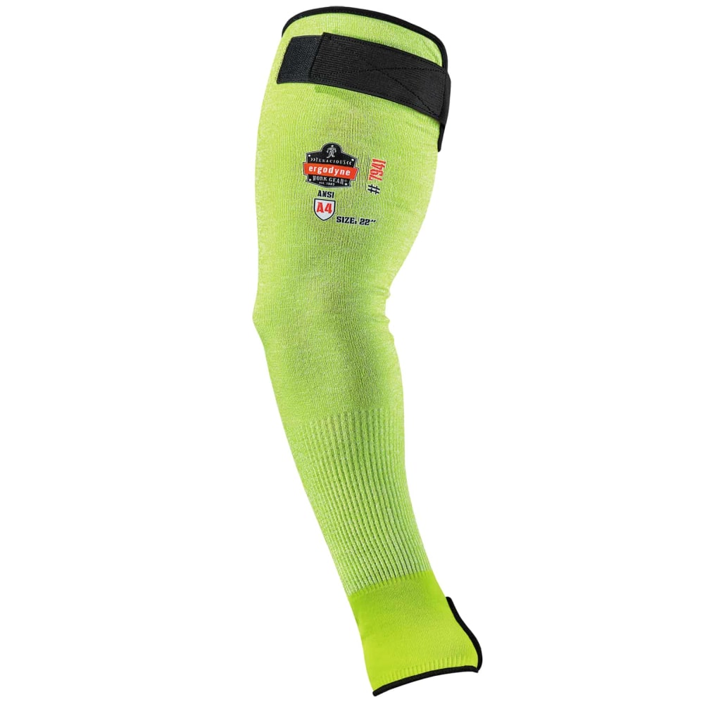 Ergodyne ProFlex 7941-PR Cut-Resistant Protective Arm Sleeves, 22in, Large, Lime, Pack Of 2 Sleeves MPN:17945
