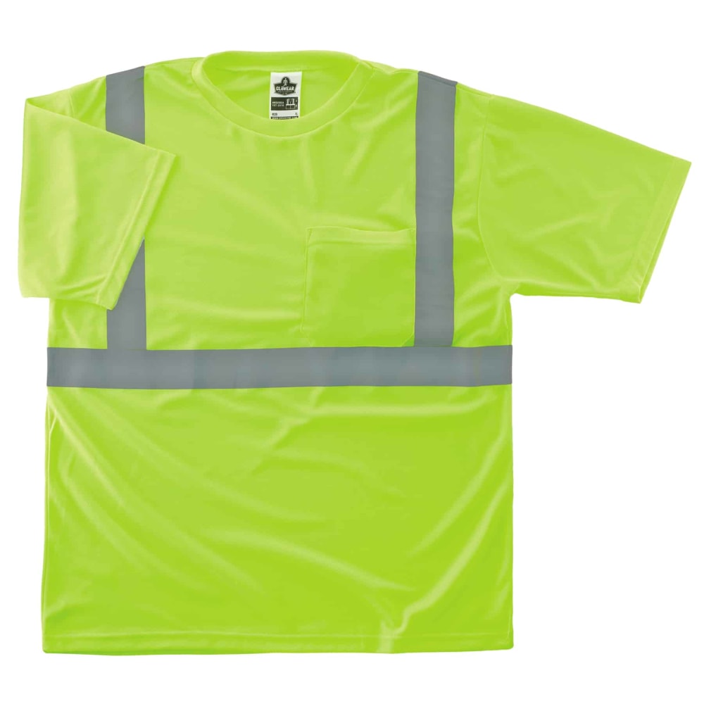 Ergodyne GloWear 8289-ECO Class 2 Hi-Vis T-Shirt, 3XL, 100% Recycled, Lime MPN:21537