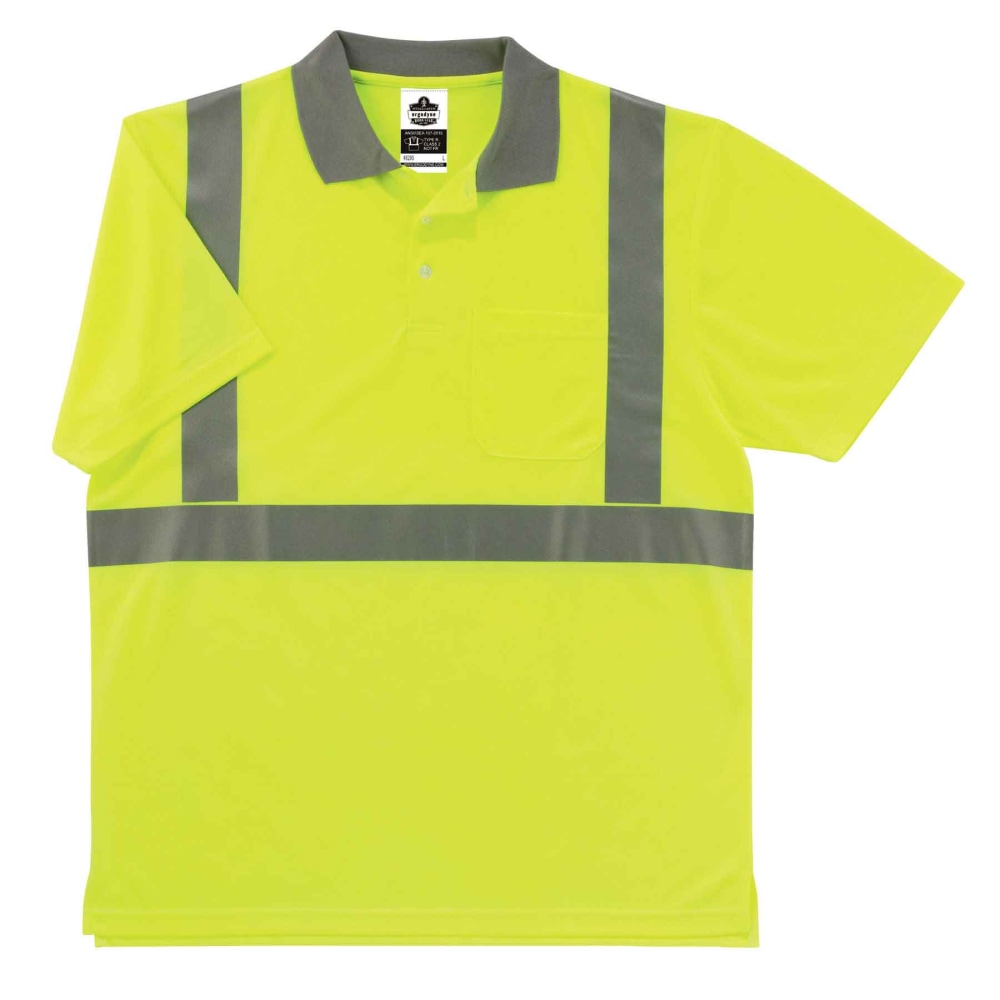 Ergodyne GloWear 8295 Type R Class 2 Polo Shirt, 4X, Lime MPN:21648