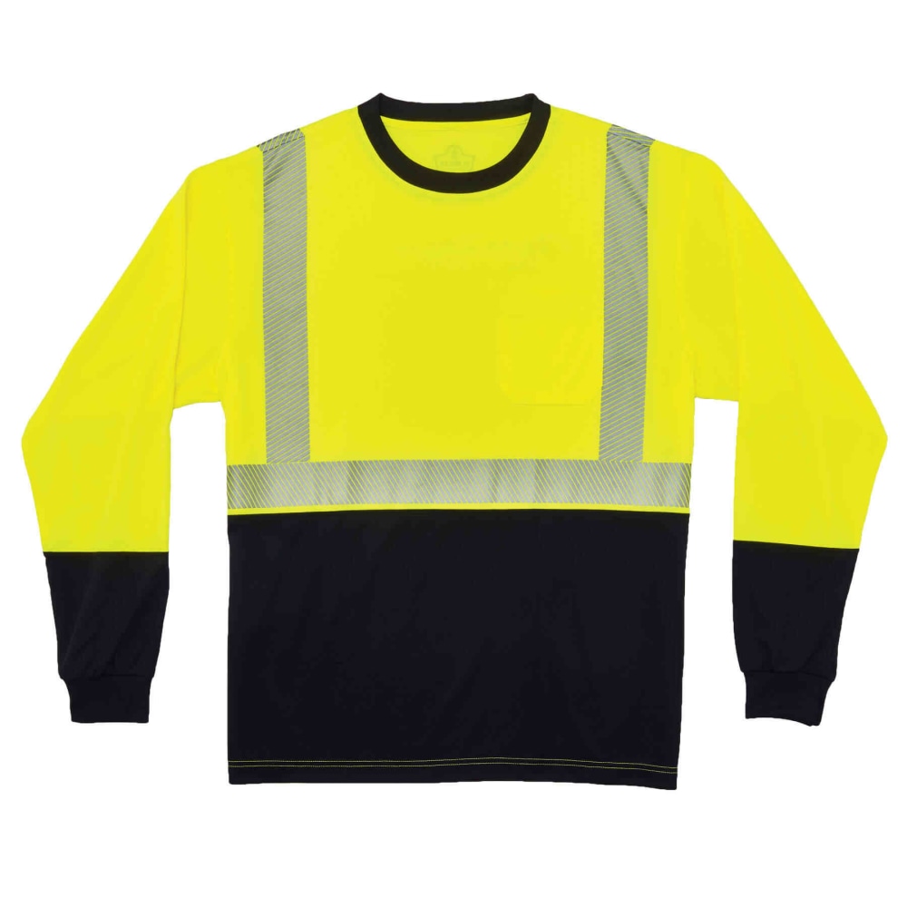 Ergodyne GloWear 8281BK Type R Class 2 Performance Long Sleeve T-Shirt, Medium, Lime MPN:22633