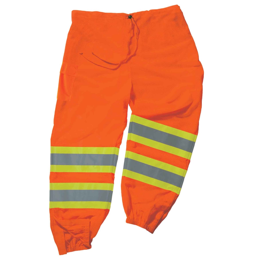 Ergodyne GloWear 8911 Class E Polyester 2-Tone Pants, 4X/5X, Orange MPN:22869