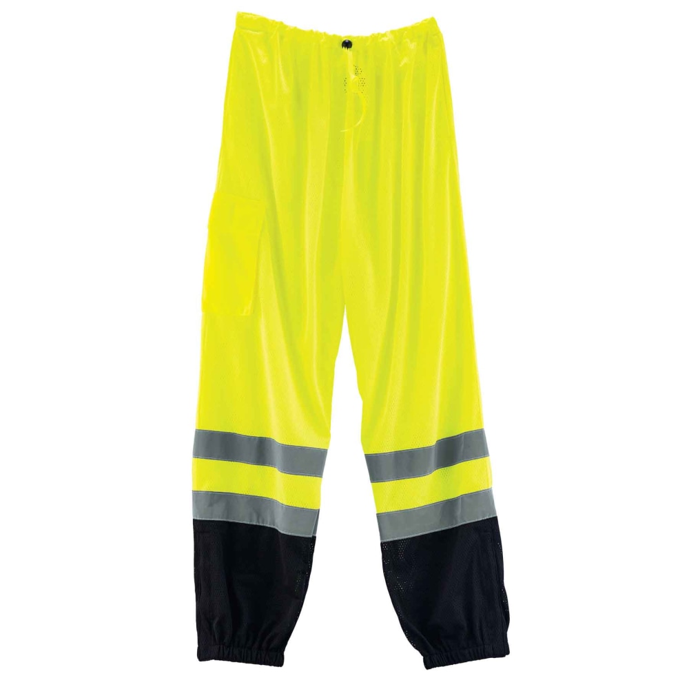 Ergodyne GloWear 8910 Class E Polyester Hi-Vis Pants, 4X/5X, Lime/Black MPN:23959