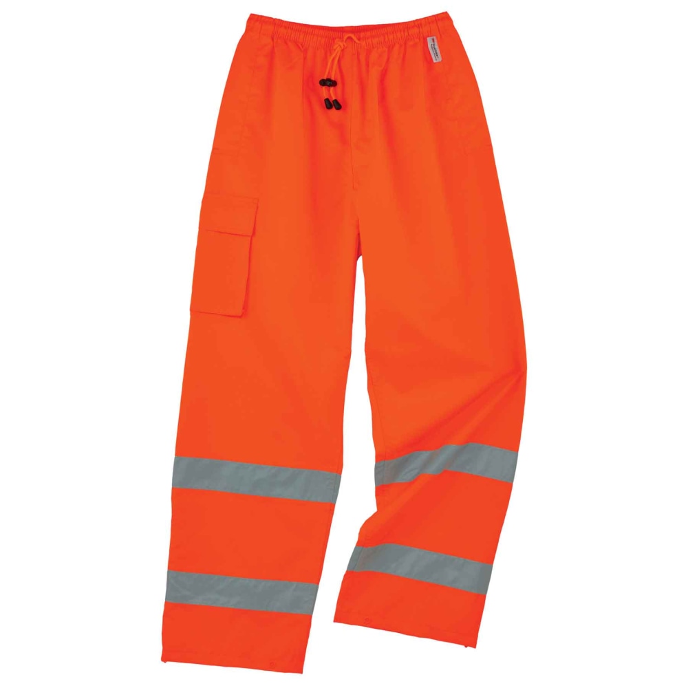 Ergodyne GloWear 8915 Class E Polyester Rain Pants, Large, Orange MPN:24414