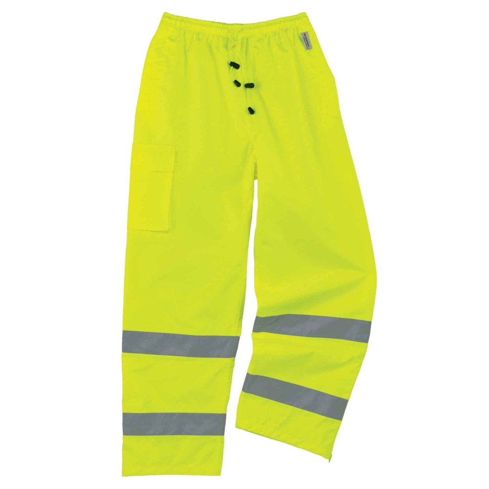 Ergodyne GloWear 8915 Class E Polyester Rain Pants, 3X, Lime MPN:24427