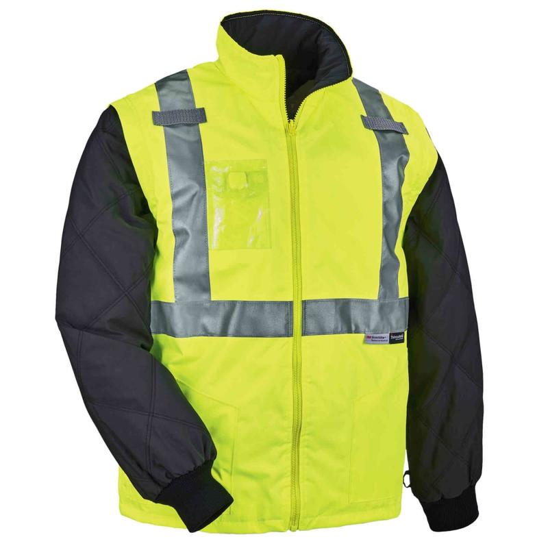 Ergodyne GloWear 8287 Type R Class 2 High-Visibility Thermal Jacket With Removable Sleeves, 3X, Lime MPN:25497