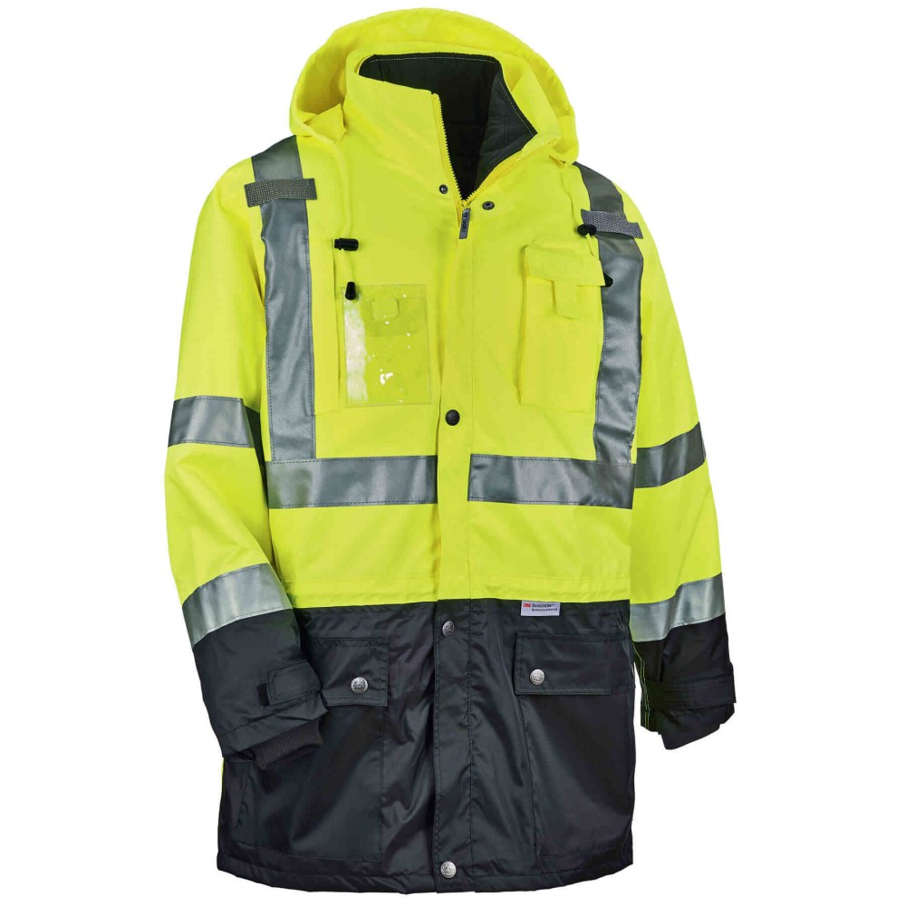 Ergodyne GloWear 8388 4-In-1 Type R Class3/2 Thermal Jacket Kit, Medium, Lime MPN:25533