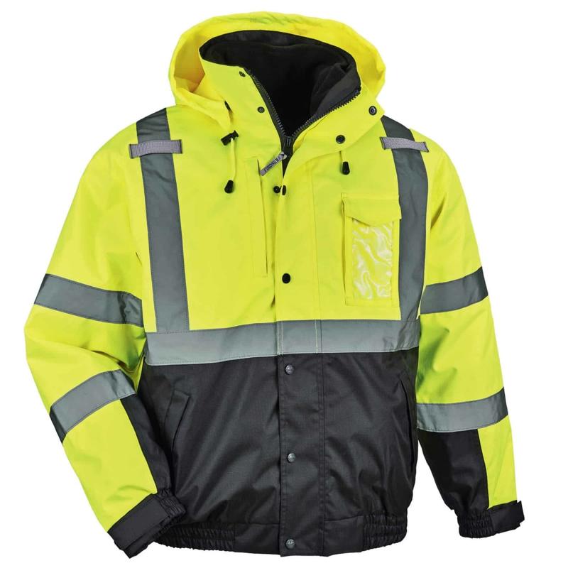 Ergodyne GloWear 8381 Type-R Class 3 Performance 3-In-1 Bomber Jacket, Large, Lime MPN:25594