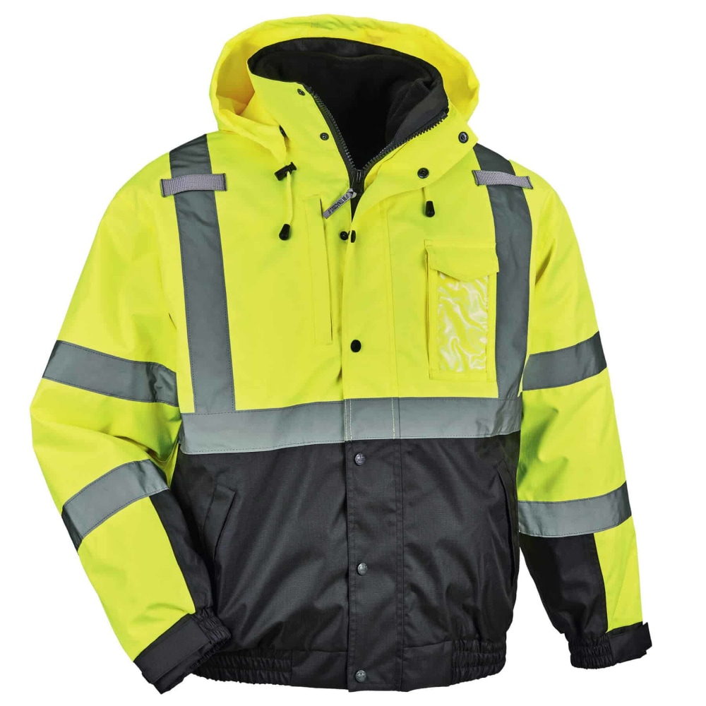 Ergodyne GloWear 8381 Type-R Class 3 Performance 3-In-1 Bomber Jacket, X-Large, Lime MPN:25595