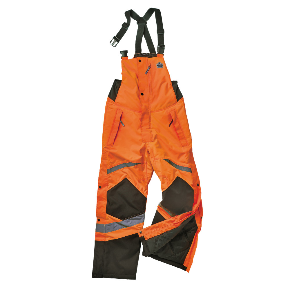Ergodyne GloWear 8928 Class E Hi-Vis Insulated Bibs, 2XL, Orange MPN:25636