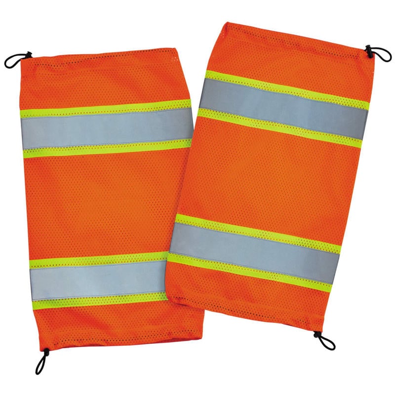 Ergodyne GloWear 8009 Hi-Vis Class E 2-Tone Mesh Leg Gaiters, One Size, Orange MPN:29091