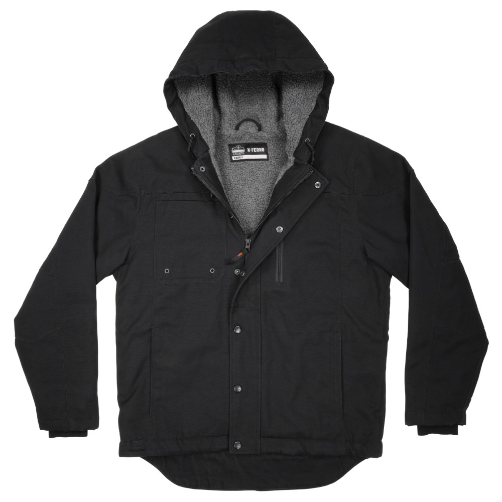 Ergodyne N-Ferno 6468 Heavy-Duty Duck Canvas Work Jacket, 3XL, Black MPN:41237