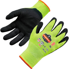 Ergodyne® Proflex 7021 Hi-Vis Cut Resistant Gloves Nitrile Coated ANSI A2 M Lime 1 Pair 17963 - Pkg Qty 12