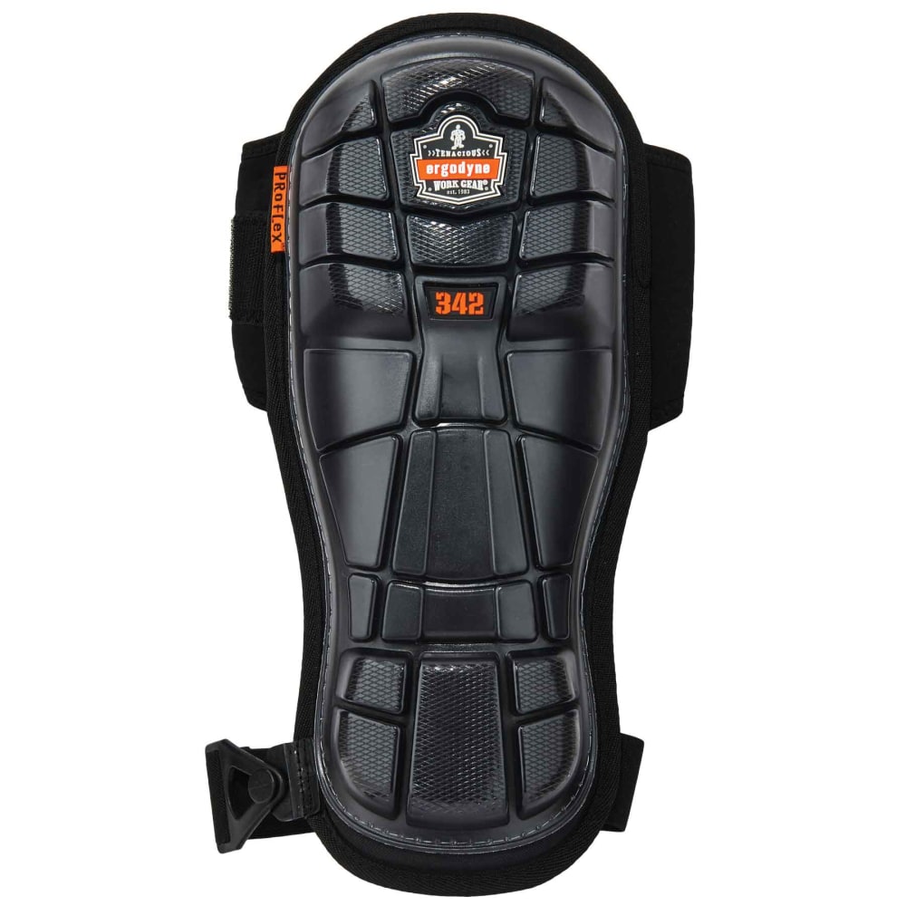 Ergodyne ProFlex 342 Gel Knee Pads, Extra-Long Injected Cap, One Size, Black MPN:18442