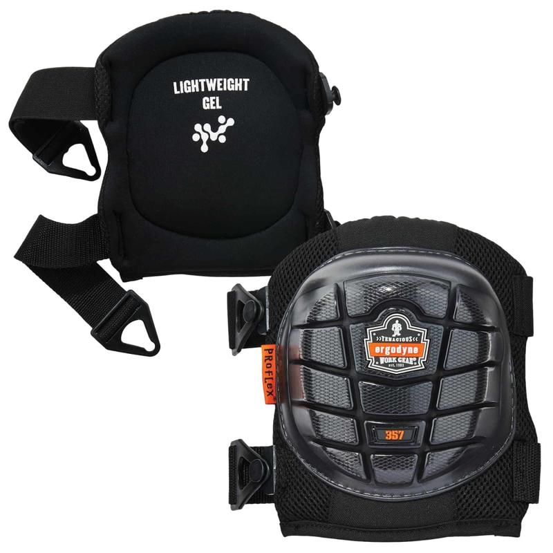 Ergodyne ProFlex 357 Gel Knee Pads, Short Cap, One Size, Black, Pack Of 2 Knee Pads MPN:18457