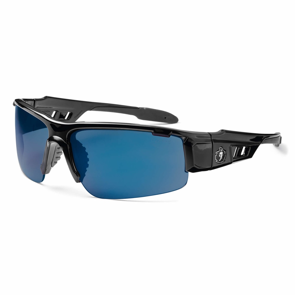 Ergodyne Skullerz Safety Glasses, Dagr, Black Frame, Blue Mirror Lens MPN:52092