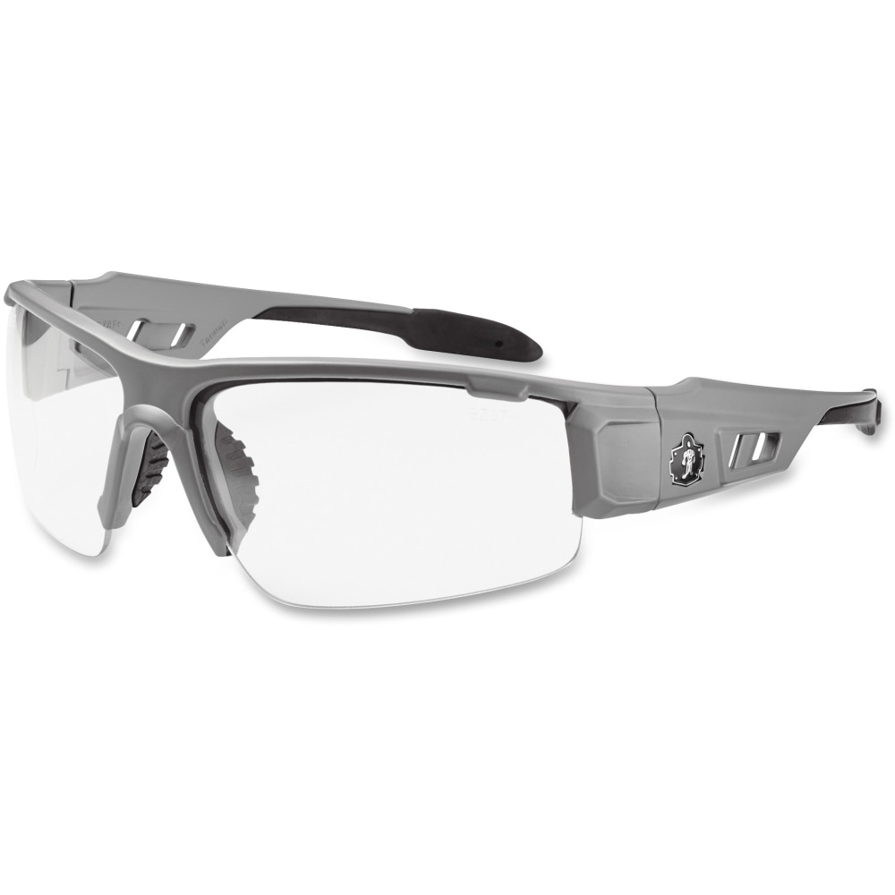 Ergodyne Skullerz Safety Glasses, Dagr, Matte Gray Frame, Clear Lens MPN:52100