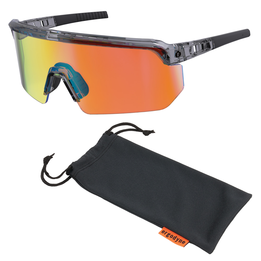 Ergodyne Skullerz AEGIR-AFASPM Anti-Scratch And Enhanced Anti-Fog Safety Glasses, 1 Size, Orange Mirror Lens/Clear Smoke MPN:55060