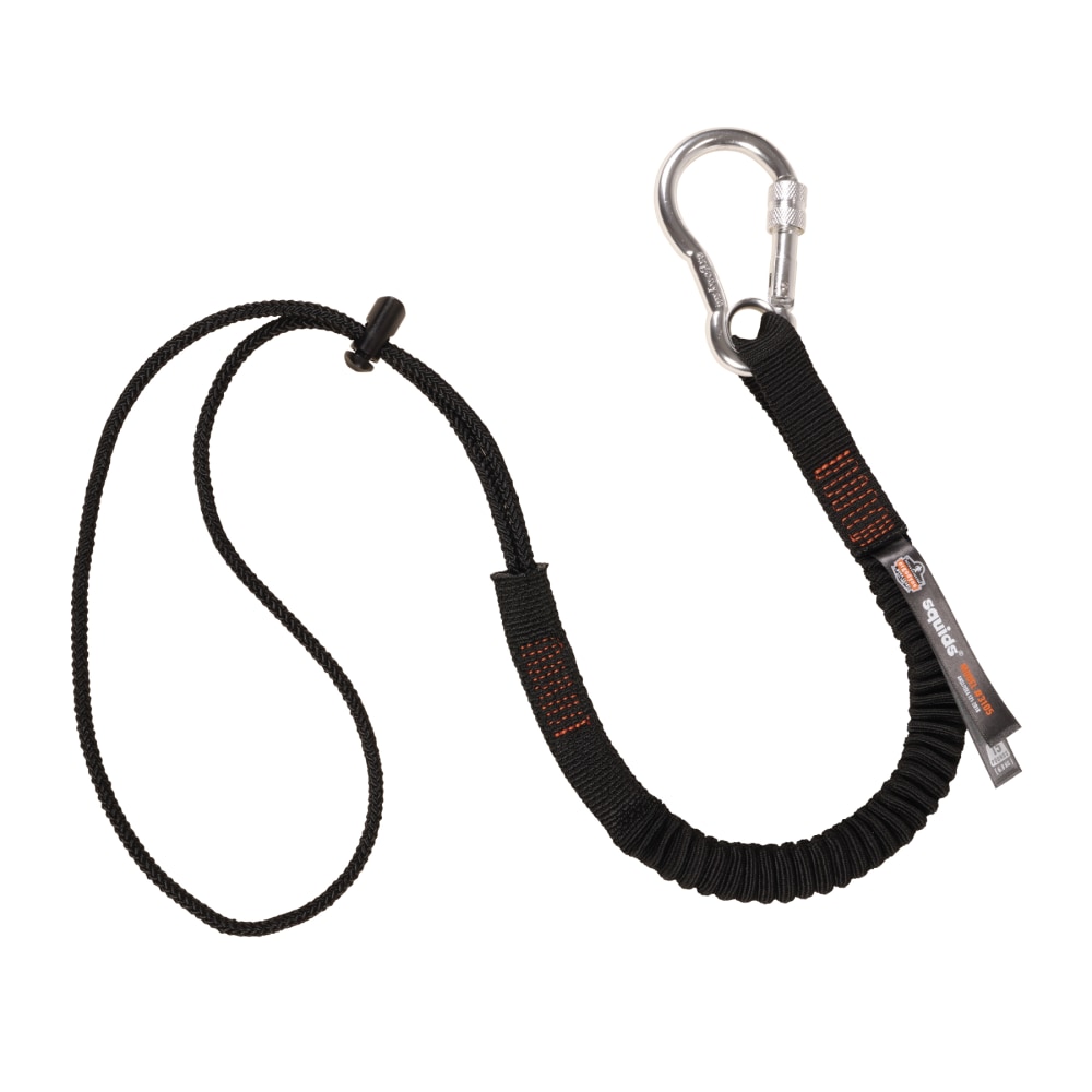 Ergodyne Squids 3105 Economy Single-Carabiner Tool Lanyard, 32in, Black MPN:19005