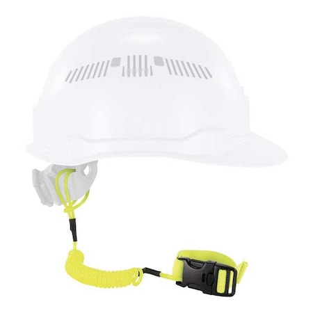 Coil Hard Hat Lanyard With Buckle Lime MPN:19157