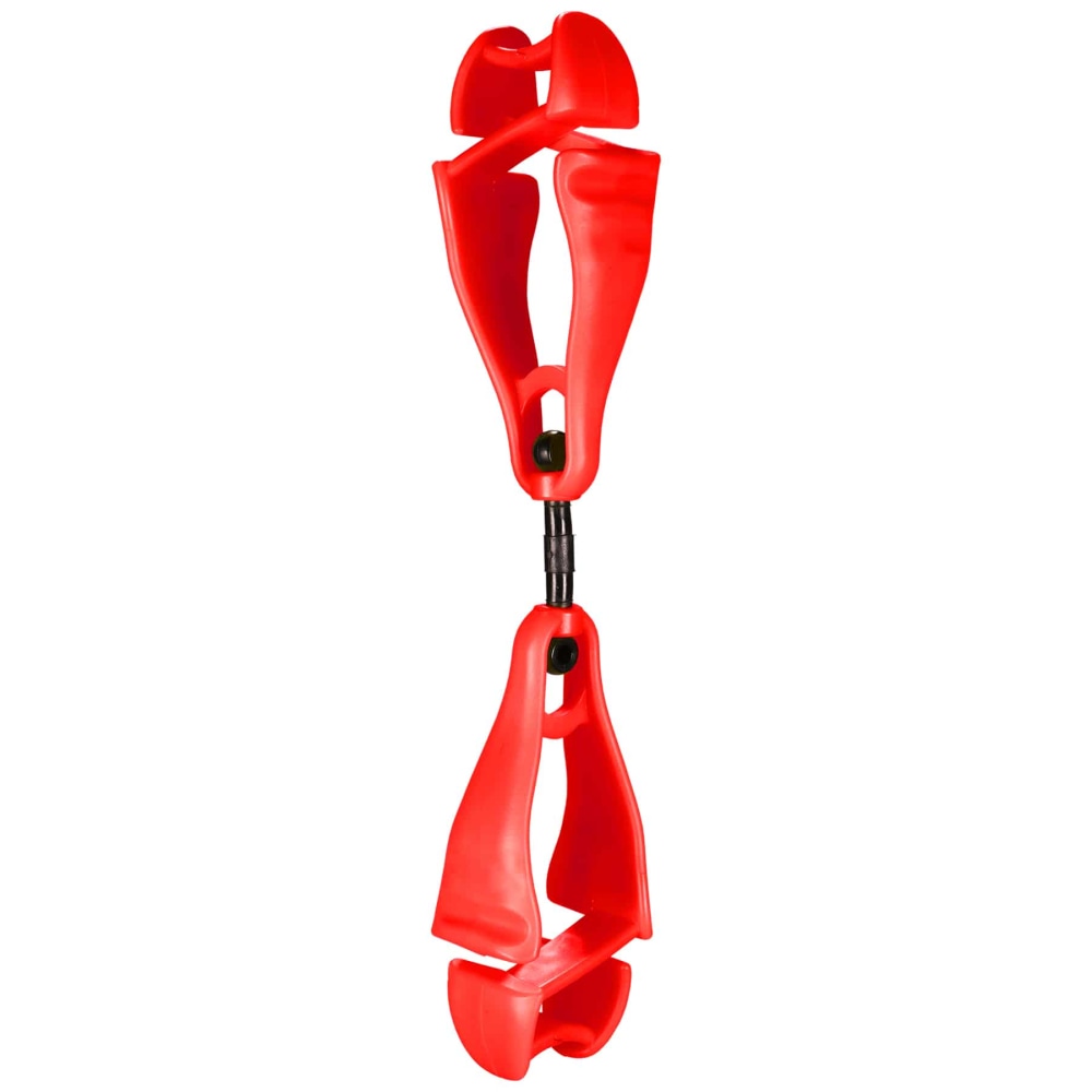 Ergodyne Squids 3420 Swiveling Dual-ClipGlove Holders, 5-1/2in, Red, Set Of 6 Holders MPN:19413