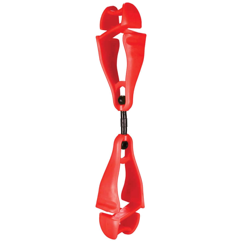 Ergodyne Squids 3420 Swiveling Dual-ClipGlove Holders, 5-1/2in, Red, Pack Of 100 Holders MPN:19513-BULK