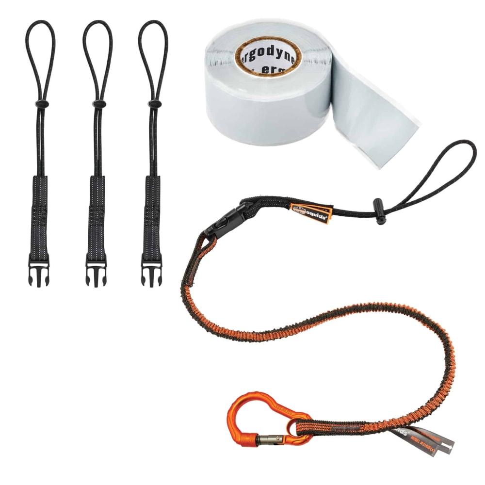 Ergodyne Squids 3181 Tool Tethering Kit, 20lb Capacity, Orange/Gray MPN:19651