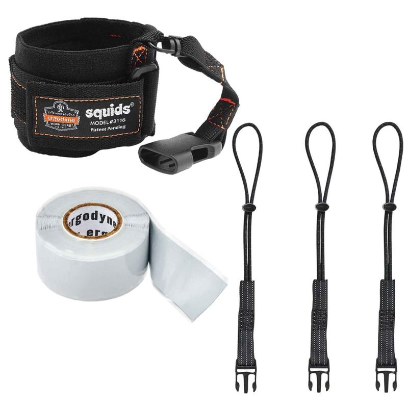 Ergodyne Squids 3192 Wrist Lanyard Tethering Kit, 3 Lb, Black MPN:19662