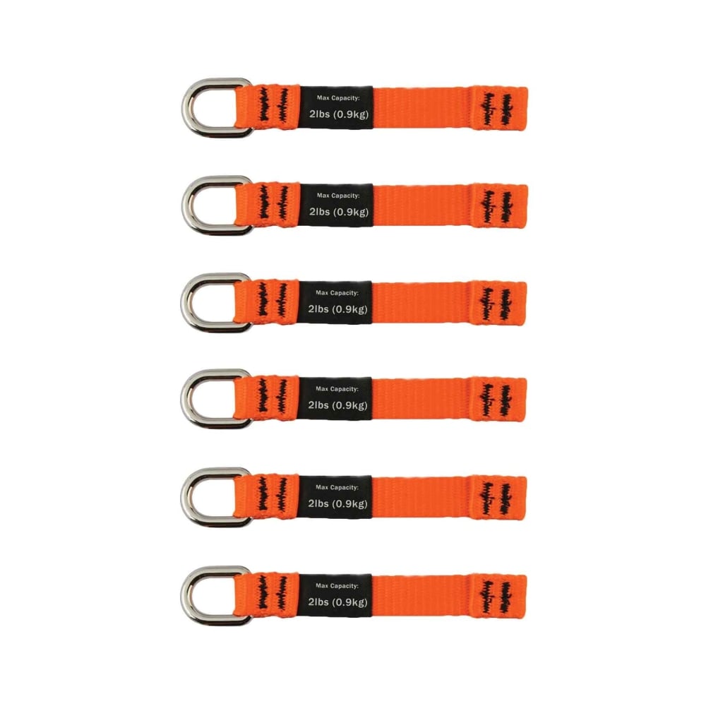 Ergodyne Squids 3700 Web Tool Tails, Medium, 2 Lb, Orange, Pack Of 6 Tails MPN:19704