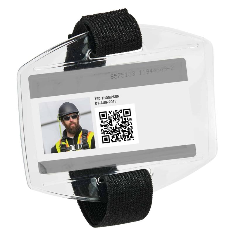 Ergodyne Squids 3386 Vinyl Arm Band ID/Badge Holders, Black, Pack Of 6 Holders MPN:19950