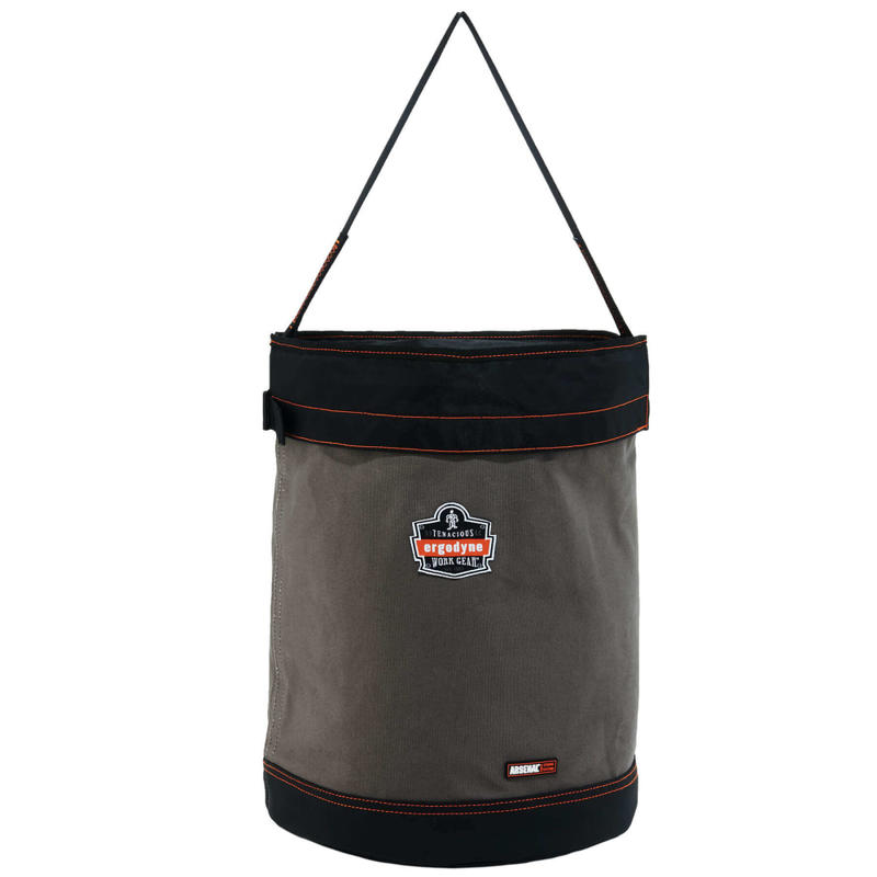 Ergodyne Arsenal 5935T XL Canvas Hoist Bucket With Top, 20in x 16in, Gray MPN:14835