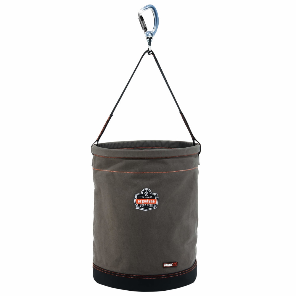 Ergodyne Arsenal 5945 XL Canvas Hoist Bucket With Swiveling Carabiner, 20in x 16in, Gray MPN:14945